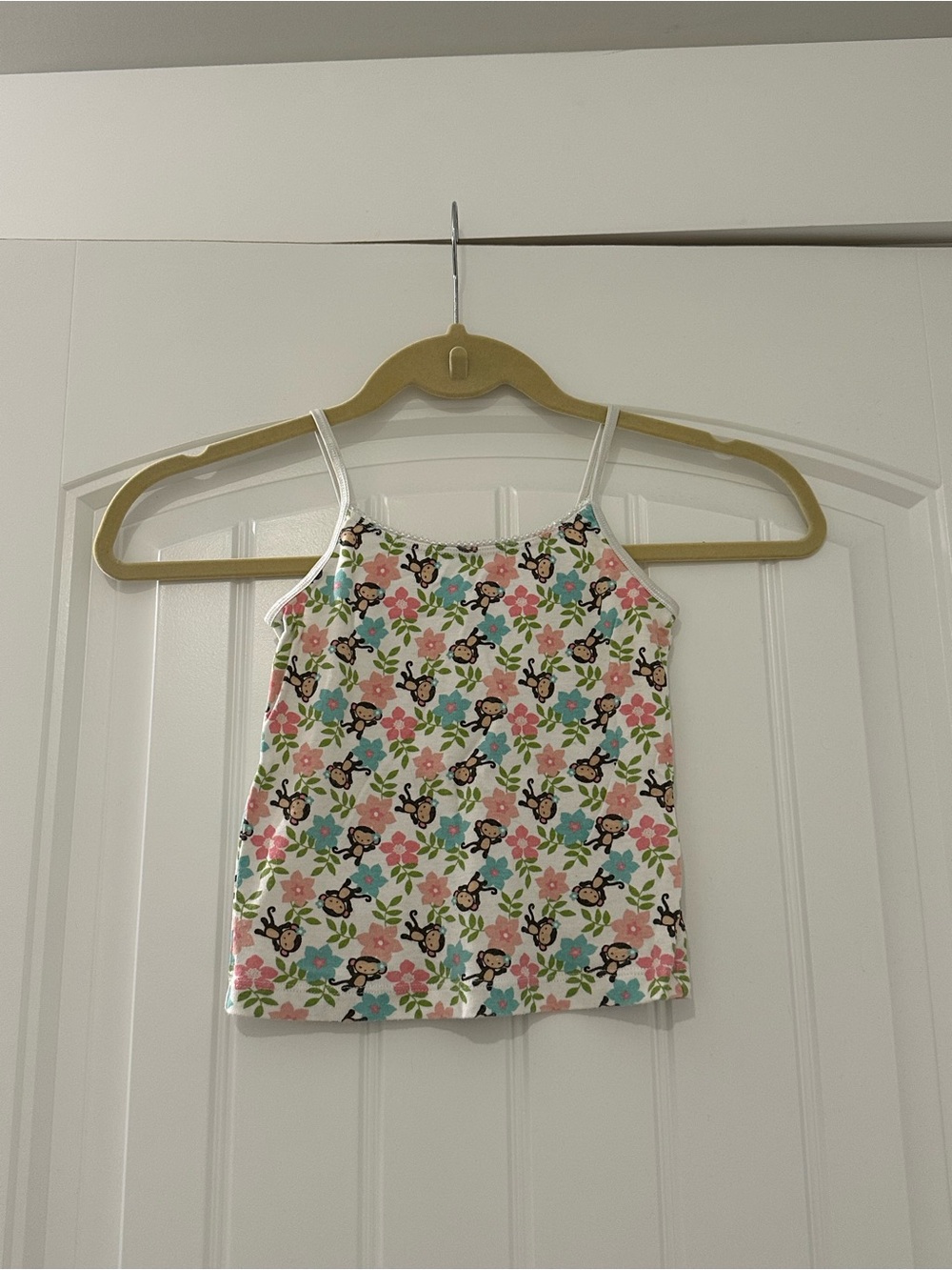 NWOT Gymboree Monkey Graphic Cami Tank Camisole Top Sz 5-6 2009 Jungle Gem Line